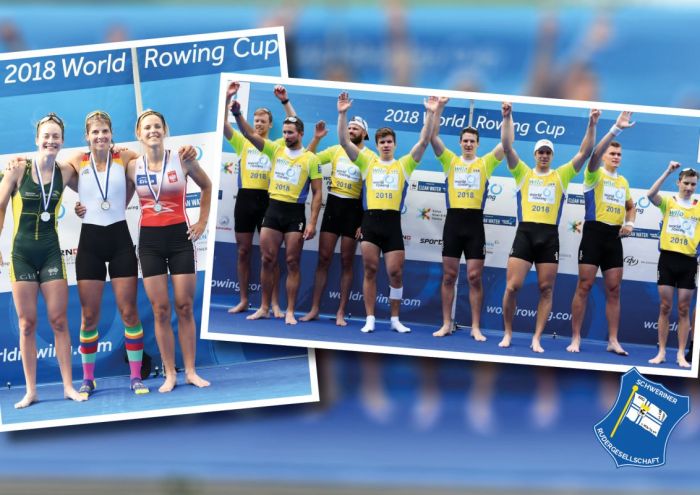 Montage Siegerfotos Marie-Louise Dräger und Hannes Ocik beim Weltcup III in Luzern 2018.