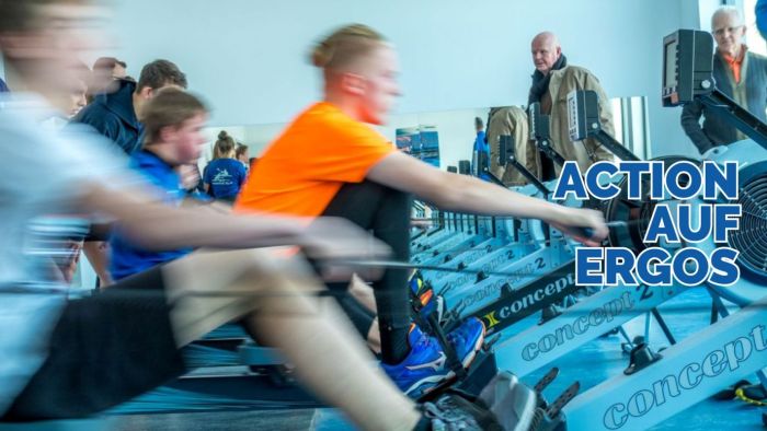 Ruderer auf Ergometergeräten