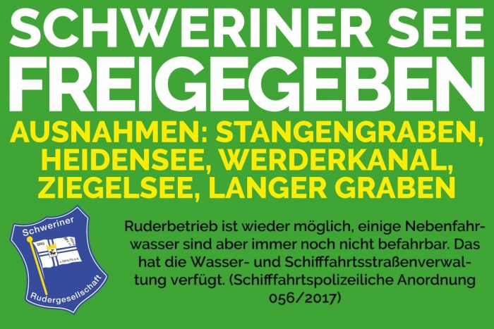Schweriner See wieder freigegeben.